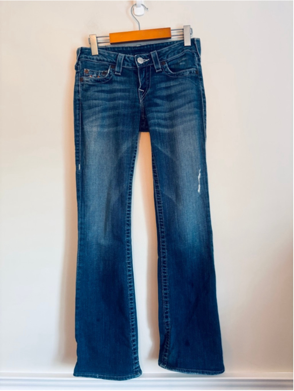 True Religion Rainbow Stitch Boot Cut Jeans Womens Size 27 - Picture 2 of 13